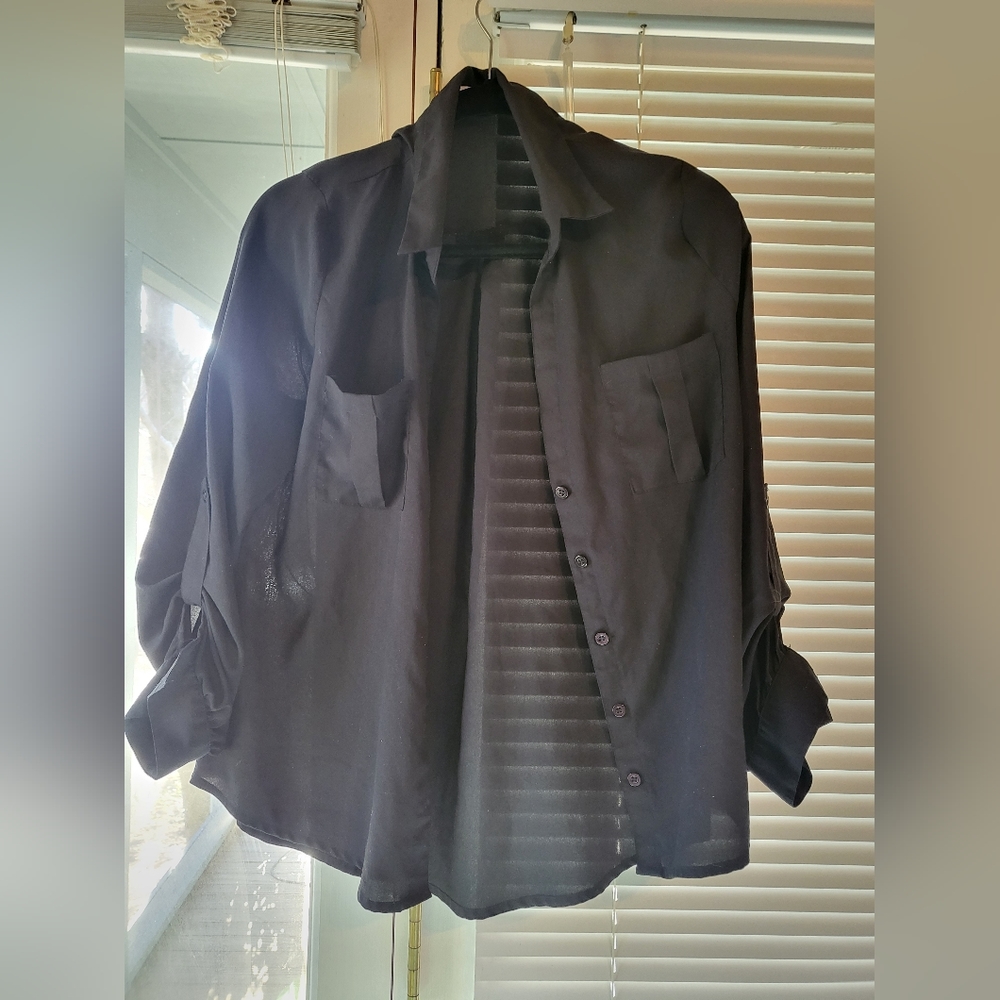 Long-sleeved Black Blouse
